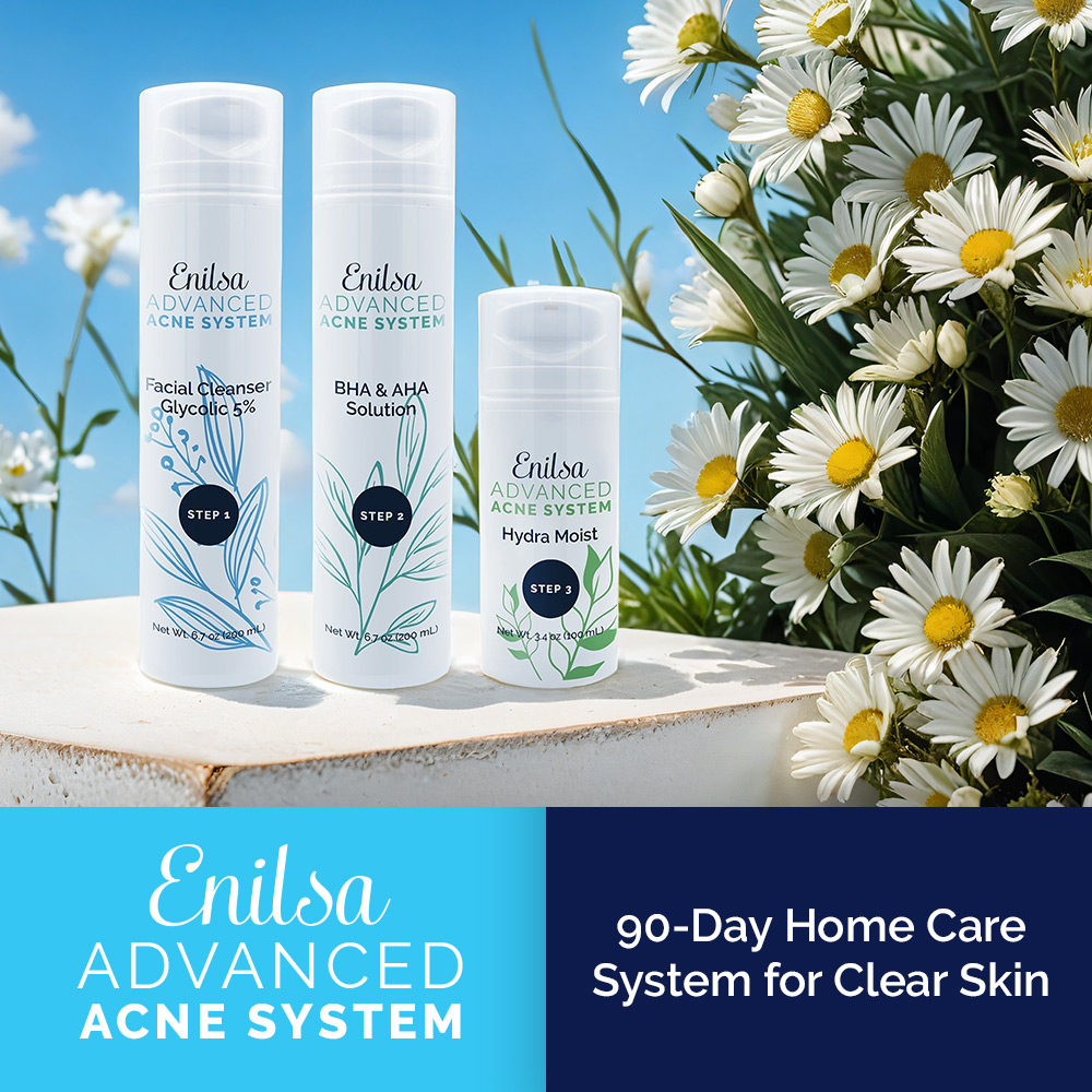 Enilsa Skin Essentials - 3-step home care system for acne and fine lines - banner